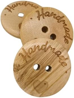 Дървени копчета и ръчно изработени - Вощеное на Маслиновото дърво - 2 дупки / 4 размер на * Произведен в Европа * (25 мм)