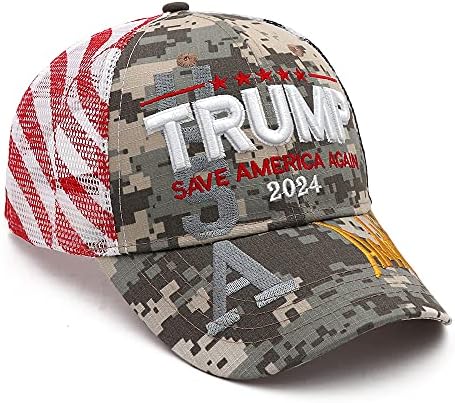 Шапка Idealforce Тръмп 2024 Спаси Америка Отново Шапка MAGA Бродирана Шапка Тръмп 2024 Окото бейзболна шапка