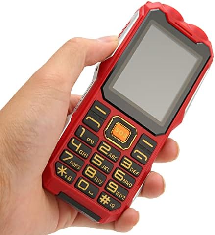 Jopwkuin Отключени мобилен телефон 2G ABS SOS Ключ за Мобилен телефон Възрастните хора, Голяма Фенерче, за да се обадя (в Червено)