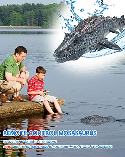 MAGHO Дистанционно Управление Динозавър Играчки за Басейна Моделиране RC Мозазавры Водни Играчки с Пръски Вода, Подарък Динозавър за