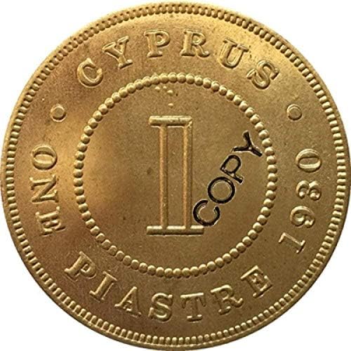 Кипър 1930 1 Пиастр Монети Копие от 32 ММ Копирни за събиране на Подаръци