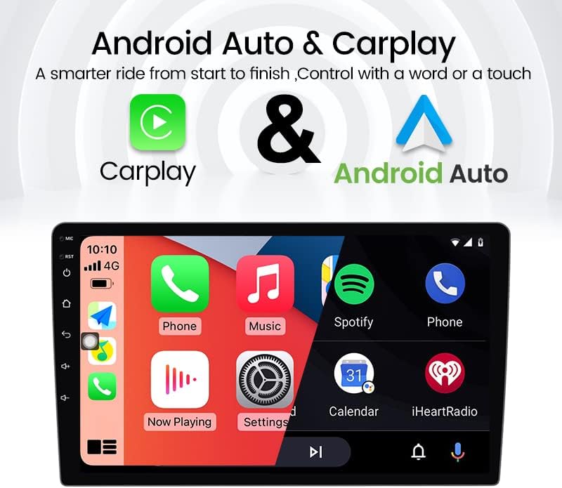 Автомагнитола Android 10 Стерео за Toyota Hiace 2020 2021, Biorunn 9 Инча 8 Ядрен Автомобилен GPS Navi Безжичен Carplay Android Авто