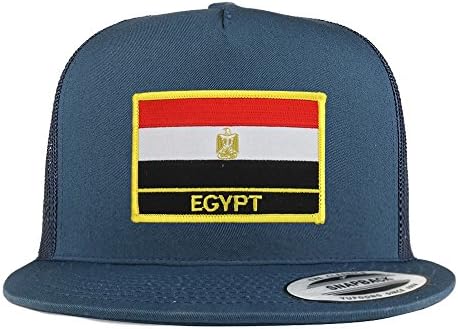 Моден Магазин за Дрехи Египетски Флаг с 5 Ламперия Flatbill шофьор на камион Mesh възстановяване на предишното положение Cap