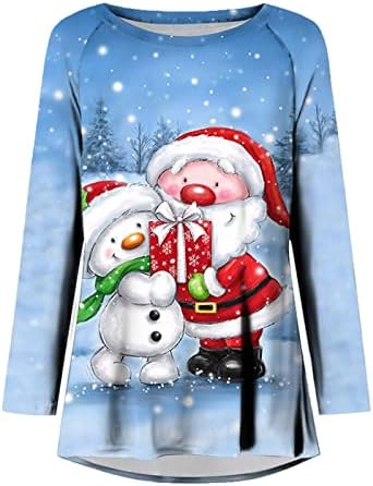 Царски Син Сладък Фестивал Коледен Брънч на Дамски Тениски С Дълъг ръкав и Кръгло деколте, Свободно Намаляване на Върховете Тениски За Момичета X6 XL