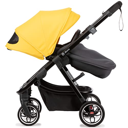 Детска количка Diono Excurze за бебета и малки деца, Система Perfect City Travel System, която е Съвместима с кош и автокреслом, С адаптери В пълна, Компактно се сгъва, Тясна засаждане,
