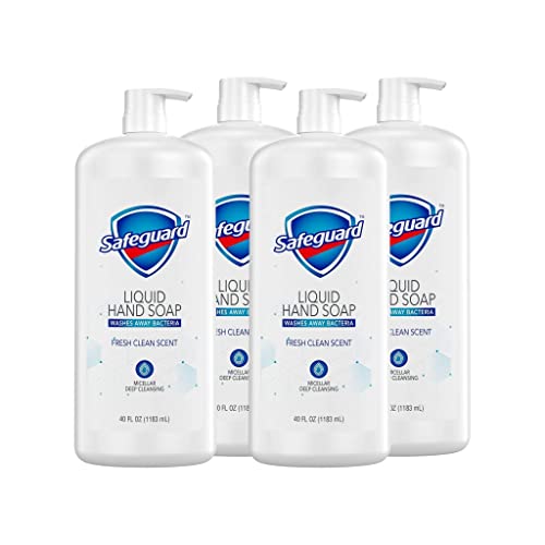 4 опаковки Течен сапун за ръце Safeguard, Мицеллярное Дълбоко почистване, с аромат на Fresh Clean (40 грама), на 40 течни унции