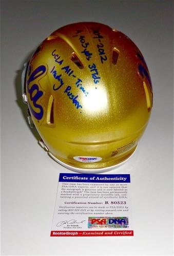Джонатан Франклин Подписа Статистика на кариерата Ucla Speed Mini Helmet Psa Coa R80523 - Мини-Каски за колеж С Автограф