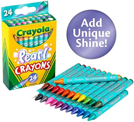 Цветни Моливи Crayola Pearl, Цвят Pearlescent, 24 бр., за да проверите за colorization, Подарък за деца на възраст 3, 4, 5, 6