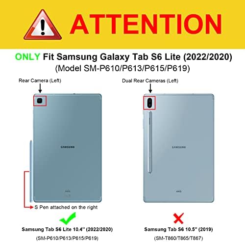 Калъф-панел за Samsung Galaxy Tab S6 Lite 10,4 инча, модел 2022/2020 (SM-P610/P613/P615/P619) с притежателя на S Pen, Многоугольный