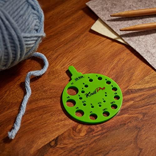 Измерване на размера на Кръгла игла Knit Pro, зелен Envy