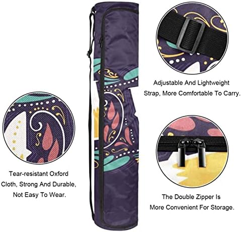 Чанта за постелки за йога LAIYUHUA, спортна чанта за йога с двойни ципове за жени и мъже - Гладка ципа, U-образна голяма дупка и регулируема