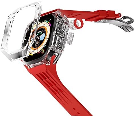Луксозен Прозрачен калъф KGDHB за Apple Watch Ultra 49mm министерството на отбраната Kit с Фторопластовым Спортен каишка за iwatch