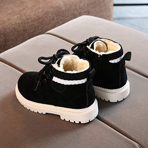 Памучни обувки с кожа подплата за малки момичета и Момчета, Нескользящие Зимни Топли Обувки, Обувки за бебешко креватче, Къси Ботильоны, 12 м-6 години