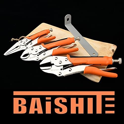 Актуализиран набор от блокиране на клещи BAISHITE от 3 теми, оригиналния Клип с 10-инчови стоманени клещи с прави челюсти, 7-инчов