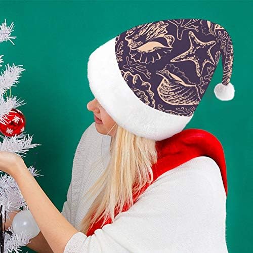 Коледна Шапка на дядо коледа, Коледна Празнична Шапка във формата на Морска Звезда в формата на Миди, за Възрастни, Комфортни Коледни