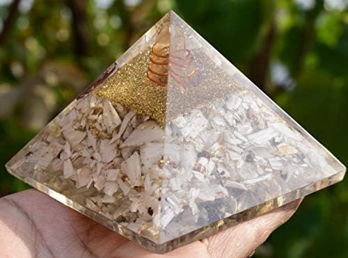 Healings4u Пирамидална Сколозит от Оргонита със сила или Размера на Лемурийского Семена - 2,5-3 инча, Натурален Кристал Изцеление,