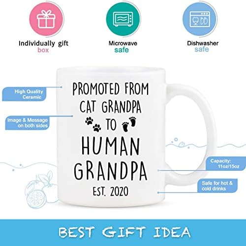 Персонални Рекламираната Забавна Чаша От Дядо-Котка До Дядо-на Човек, на Обява За Бременност Баби и Дядовци, Подарък за Дядо си, за обявяване