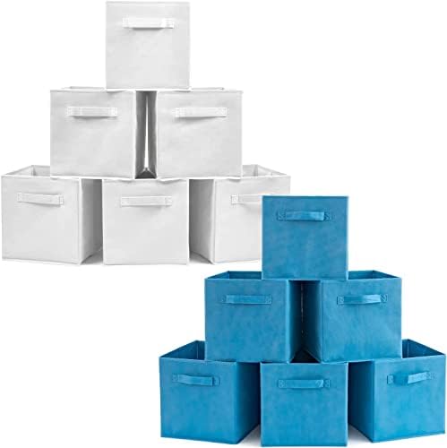 EZOWare Комплект от 12 Сгъване Кошници, Сгъваема Куб За съхранение в Детска градина, Органайзер за детски Играчки, Шкаф-стелаж