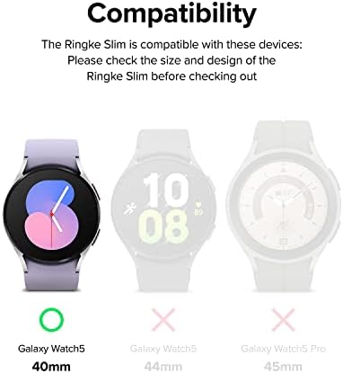 Ringke Slim [Материал срещу пожълтяване / 2] е Съвместим с Samsung Galaxy Watch 5 40 мм, Калъф за минималистичного, но траен,