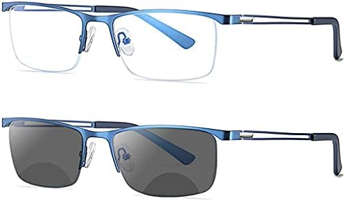 MINCL/2020 Модерен Мъжки Квадратни Бифокални Очила За четене С Фотохромными Лещи, Мъжки Слънчеви Очила С Преход При Пресбиопия UV400