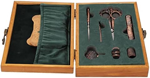 Ретро Комплект Ножици за Бродиране, Пълен Шиене, определени от Неръждаема Стомана с Дървена Кутия, Преносими Инструменти за подаръци,