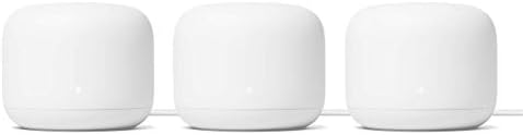 Google Nest WiFi Router 3 Pack - окото на Wi-Fi рутери с 2-ро поколение 4x4 AC2200 с покритие 6600 кв. Фута (актуализиран) (един рутер и два удължител)