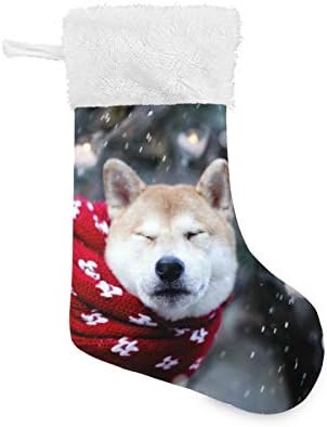 Коледни Чорапи ALAZA, Сладки домашни Любимци, Кучето Акита, Коледни Класически Персонализирани Големи Чорапи, Бижута за семейни Тържества, декорация за партита, 1 опа?
