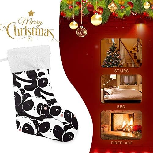 Коледни Чорапи ALAZA с изображение на Мечка Панда, Класически Персонализирани Големи Чулочные Украса за Семейни Тържества, декорация