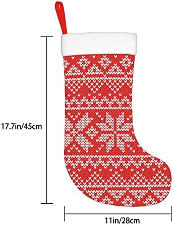 Коледни Чорапи Augenstern Коледна Мозайка, Червени Коледни Двустранни Чорапи За Окачване На Камина.