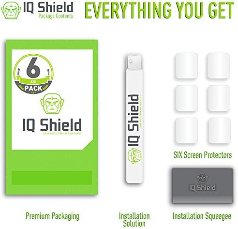 Защитно фолио IQ Shield, която е съвместима с Apple Watch 42 мм (Серия 1, Серия 2) (6 опаковки) (преработена версия) (пълно покритие) Прозрачен филм LiquidSkin със защита от мехурчета