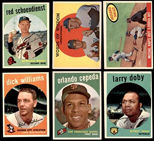 1959 Стартов комплект картички Topps Baseball 200/Лот (Бейзболен комплект) EX/MT