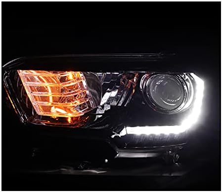 ZMAUTOPARTS led светлини за проектор с пързалка, черни, с 6сини DRL, Съвместими с -2023 Toyota Tacoma SR|SR5