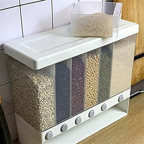 Стенен монтаж опаковка суха храна, автоматична кутия за съхранение, ведерко за ориз с множество офиси, херметически контейнер за люспи за готвене 2.21
