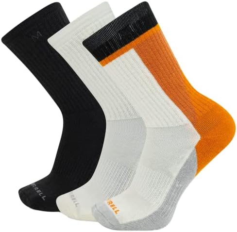 Мъжки и женски Вълнени туристически чорапи Merrell за всеки ден - 3 чифта в опаковка - Мека поддръжка на свода на стъпалото
