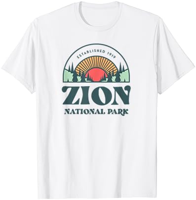 Тениска с Национален Парк Юта Зайон в ретро стил