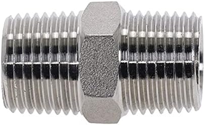 Фитинг за тръба от неръждаема стомана с шестоъгълни глави Beduan 1/8с външна резба до 1/8 с външна резба NPT (опаковка от 4 броя)