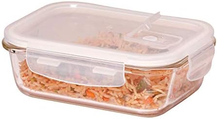 Правоъгълен контейнер за съхранение на храна borosilicate стъкло Femora с вентилационния капак - 400 мл, комплект от 2