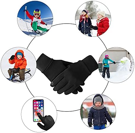 Детски Зимни Ръкавици YukiniYa, Топли Мини Ръкавици със Сензорен екран, Водоустойчива Мека Руното Подплата за Момчета 3-15 Години
