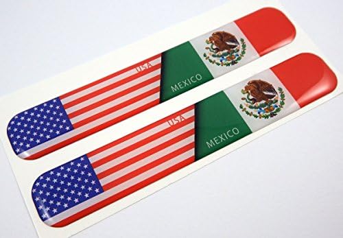 САЩ Мексико Американо-Мексиканска Куполообразная Стикер Емблема на Автомобилни Стикери от смола 5 x 0,82 2 бр.