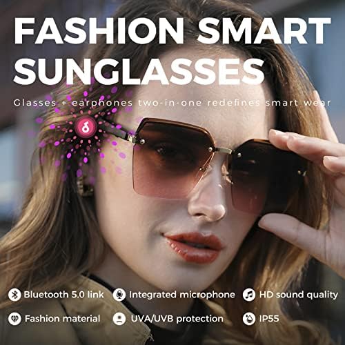 Модни слънчеви очила LOOKIAM с Bluetooth, без рамки слънчеви очила с Bluetooth наклон цвят