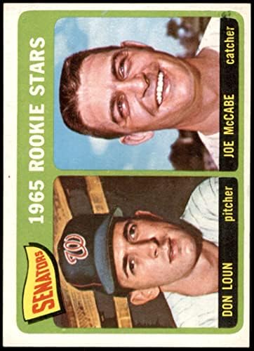 1965 Topps 181 Начинаещи Сенатърс Дон Лан / Джо Маккейб Вашингтон Сенатърс (бейзболна картичка) EX /MT Senators