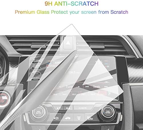 Защитно фолио за екран за 2019-2021 Civic LX EX Touring Si EX-L, Седан, Хетчбек Навигация Закалено Стъкло Твърдост 9H СЪС защита от отблясъци и драскотини Защитно фолио за сензорния