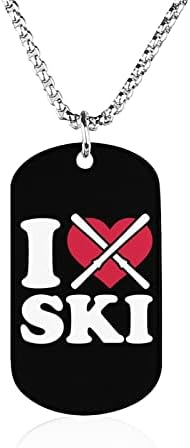 I Love Ski Лыжница Дамско Колие Персонализирани Висулка Регулируема Дължина Бижута за Дома Пътуване Вечер