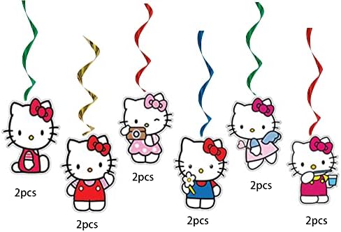 24шт Hello Kitty Вечерни Висящи Къдрите, Таван лента на Hello Kitty, Декорация За Рожден Ден (1)