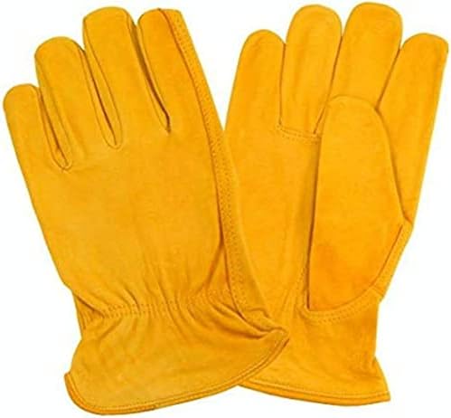 Cordova Safety Products Многофункционални и Работни ръкавици от телешка кожа със Златист цвят, с големи, 12 опаковки