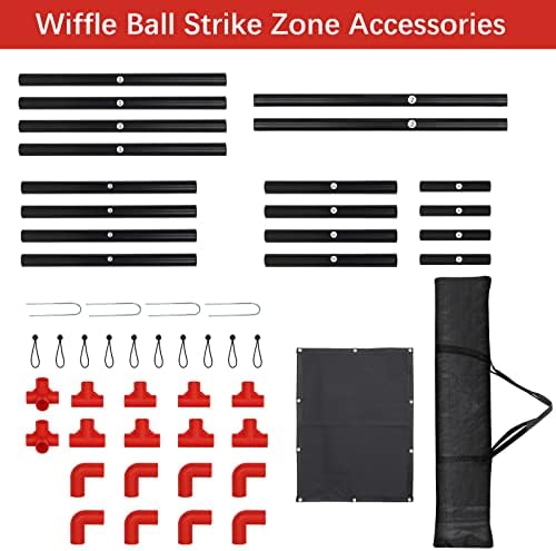 Olpchee Wiffle Топка Strike Zone Target PVC Тръба Преносима Бейзболна Блицбол Зона Удар за пластмасови Топки Wiffleball Регулируема