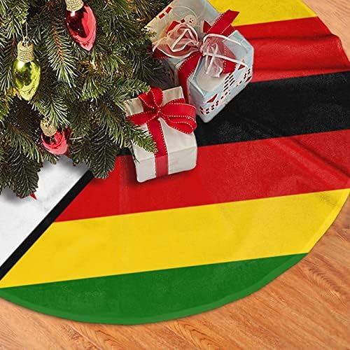 Пола за Коледната елха, 30-48-Инчов Флаг Зимбабве, Коледа Подложка за Коледна украса, Декорация за Празничната партита