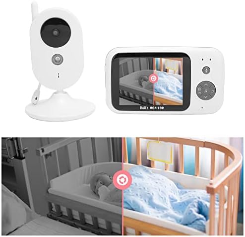 Следи бебето с 3,2-инчов LCD екран, Видеоняня с камера и аудио, Колыбельные с предупреждение за плаче, двупосочен разговор, Автоматично нощно виждане, Камера за наблюд?