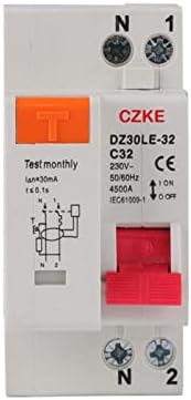 SKXMOD DZ30LE-32 230V 1P + N 36 мм Автоматичен прекъсвач остатъчен ток със защита от претоварване работен ток и късо съединение RCBO MCB (Цвят: N 1P, размер: 16A)
