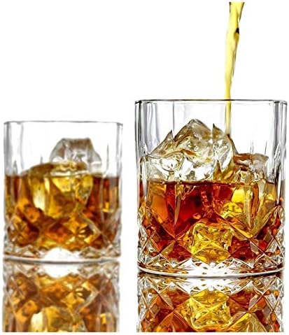 Кристални Чаши за уиски KOAIUS, Уникален чаша за Бърбън с капацитет от 11 Грама, Двойни Старомодни чаши Сверхпрозрачной форма, за да